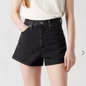 Levi’s Black Denim High Waisted Mom Shorts